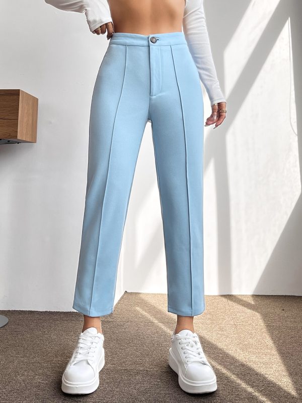 High Waist Press Crease Tapered Spring Women Pants