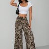Leopard Print Women's Wide Leg Trousers
