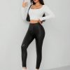 Ladies PU Leather High Elastic Leggings Trousers