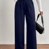 Women's Solid Color Pleated Straight-Leg Casual/Office Wear Pants