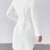 Solid Button Front Shirt Dress