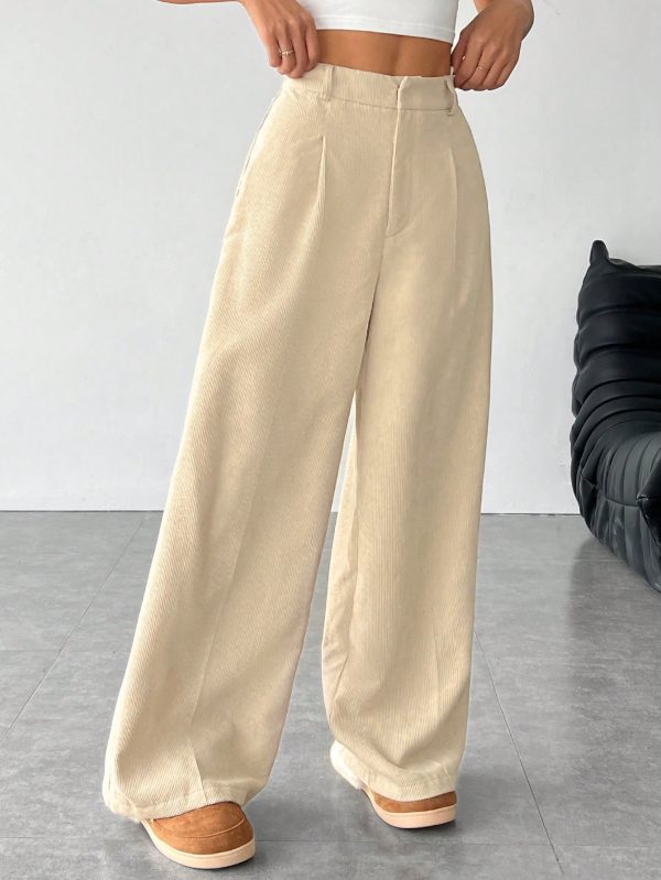 Women's Corduroy Long Wide-Leg Pants Suitable For Autumn And Winter