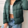 Solid Color Hooded Zip-Up Long Sleeve Jacket, Winter