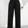 Summer Casual Textured Wide-Leg Capri Pants