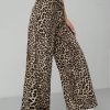 Leopard Print Women's Wide Leg Trousers