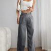 Striped Print Plicated Detail Pants