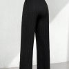 Summer Casual Textured Wide-Leg Capri Pants