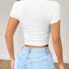 Summer 3pcs/Set Ladies' Pleated Short Sleeve T-Shirt