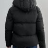 Women's Slant Pocket Drawstring Hooded Padded Coat
