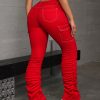 Women's Cargo Pocket Pleated Skinny Casual Fashion Jeans
