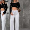 Women's Solid Color Front Button Pocket Simple Casual Denim Pants