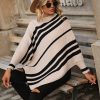 Oversized Simple Pullover Women Striped Batwing Long Sleeve Sweater