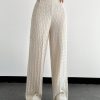 Casual Solid Color Cable Knit Sweater Pants, Autumn/Winter