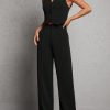 Button Front Vest Blazer & Wide Leg Pants