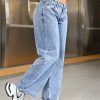 Casual Washed Low Waist Straight Leg Jeans