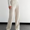 Casual Solid Color Cable Knit Sweater Pants, Autumn/Winter