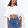 Women's Washed Faded Denim Shorts