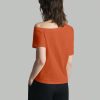 Women's Summer Solid Color Asymmetric Collar Short Sleeve Casual T-Shirt