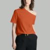 Women's Summer Solid Color Asymmetric Collar Short Sleeve Casual T-Shirt