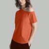 Women's Summer Solid Color Asymmetric Collar Short Sleeve Casual T-Shirt