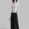 Women's Elegant High Collar Blouse For Fall Winter Back To School Uniform