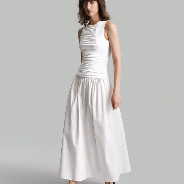 Ladies' Patchwork Cotton Midi Dress, Casual Autumn Outfit For School Or Everyday Wear