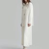1pc Women Long Silk Dress, Elegant Milky White, For Autumn/Winter Wear