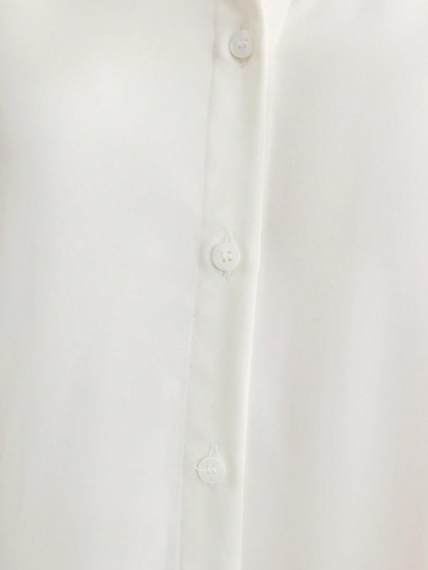 1pc Women Long Silk Dress, Elegant Milky White, For Autumn/Winter Wear
