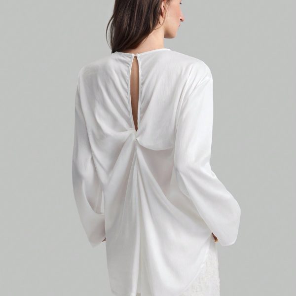 Women's Solid Color Minimalist Casual Long Sleeve Shirt Baggy Shirts Halter Top