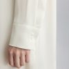 1pc Women Long Silk Dress, Elegant Milky White, For Autumn/Winter Wear