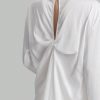 Women's Solid Color Minimalist Casual Long Sleeve Shirt Baggy Shirts Halter Top
