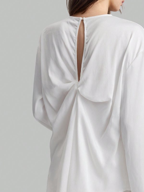 Women's Solid Color Minimalist Casual Long Sleeve Shirt Baggy Shirts Halter Top