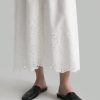 White Embroidered Linen Casual Shirtwaist Dress With Lining