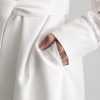 White Embroidered Linen Casual Shirtwaist Dress With Lining