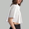 Women Summer Solid Color Pleated Short Sleeve Casual Shirt, Autumn Clothing, Back To School, Outerwear, Cotton