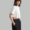 Women Summer Solid Color Pleated Short Sleeve Casual Shirt, Autumn Clothing, Back To School, Outerwear, Cotton
