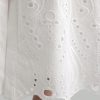 White Embroidered Linen Casual Shirtwaist Dress With Lining