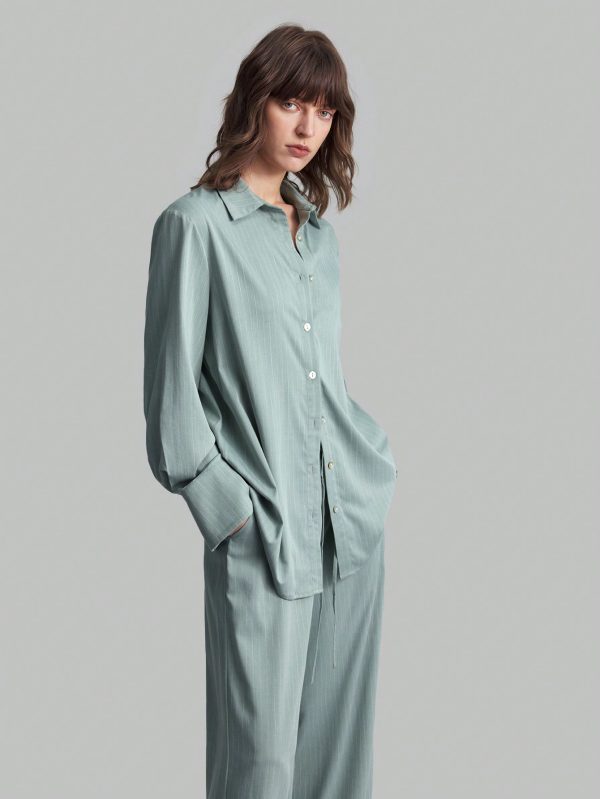 Women's Casual Striped Long Sleeve Blouse, Spring/Summer/Autumn Wardrobe Essential, Formal/Casual/Back To School/Outings