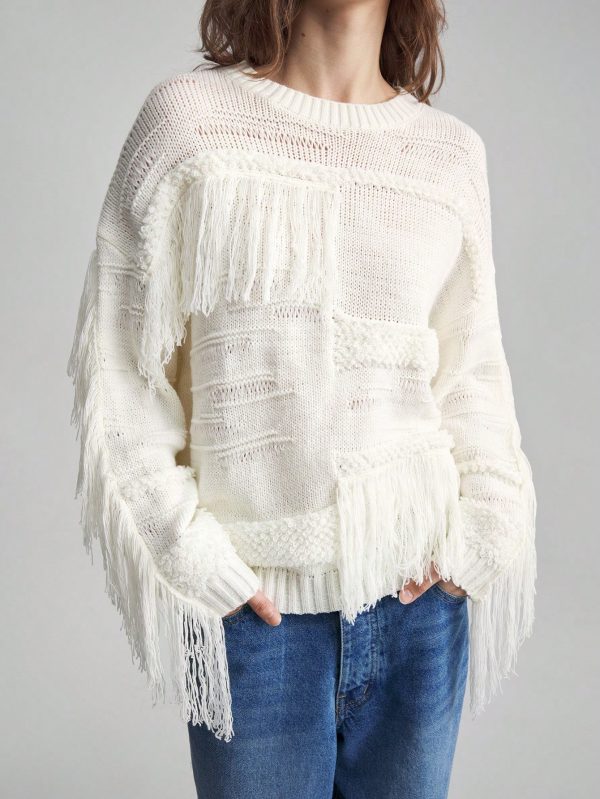 Women's Solid Color Crew Neck Casual Long Sleeve Pullover Sweater