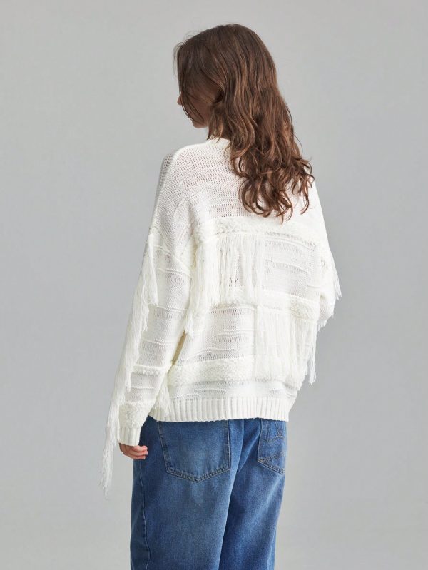 Women's Solid Color Crew Neck Casual Long Sleeve Pullover Sweater