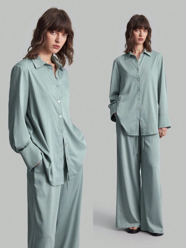 Women's Casual Striped Long Sleeve Blouse, Spring/Summer/Autumn Wardrobe Essential, Formal/Casual/Back To School/Outings