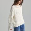 Women's Solid Color Crew Neck Casual Long Sleeve Pullover Sweater