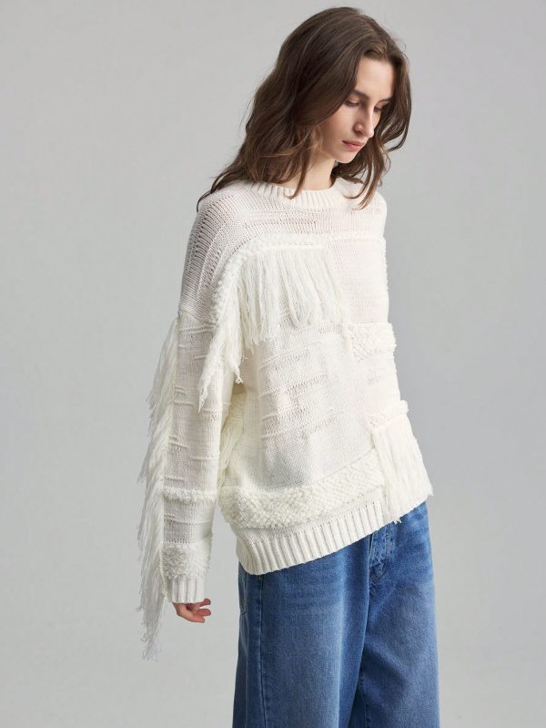 Women's Solid Color Crew Neck Casual Long Sleeve Pullover Sweater