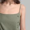 Women Solid Color Spaghetti Strap Tank Top With Side Slit