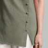 Women Solid Color Spaghetti Strap Tank Top With Side Slit