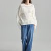 Women's Solid Color Crew Neck Casual Long Sleeve Pullover Sweater