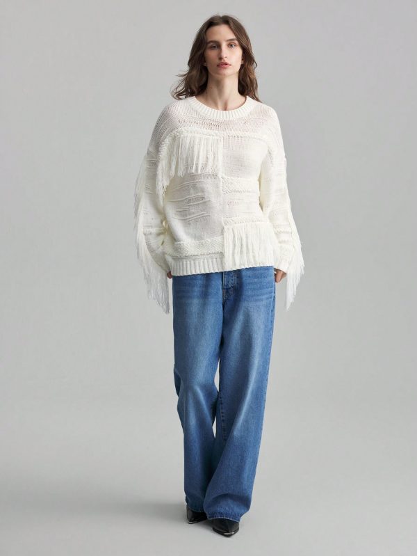 Women's Solid Color Crew Neck Casual Long Sleeve Pullover Sweater