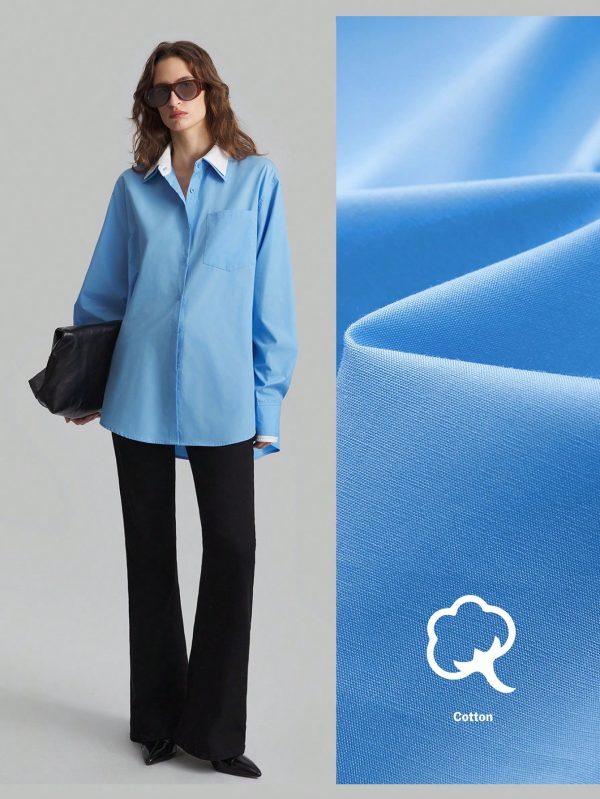 Women 2 In 1 Long Sleeve Blouse, For Autumn/Winter, Back To School Outfit