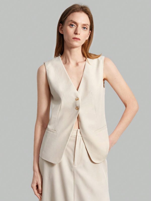 Women'S Solid Color Vest Suit Jacket