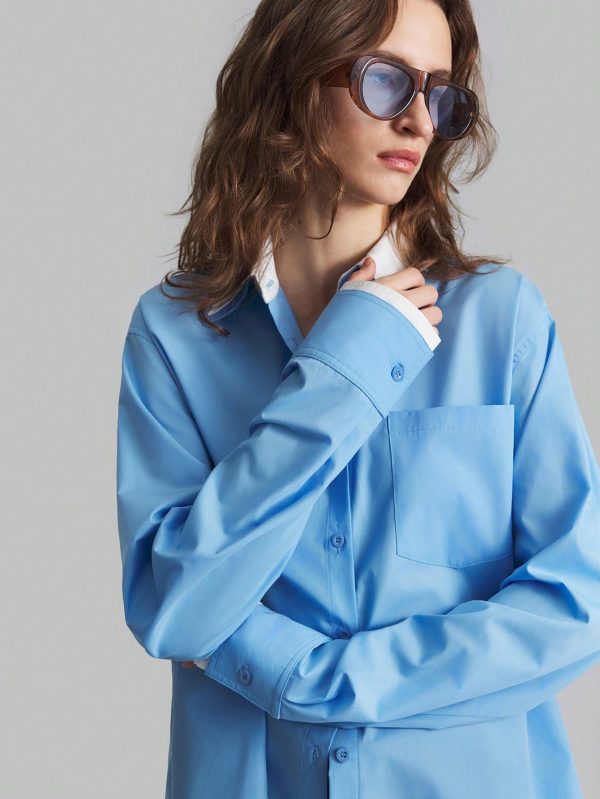 Women 2 In 1 Long Sleeve Blouse, For Autumn/Winter, Back To School Outfit